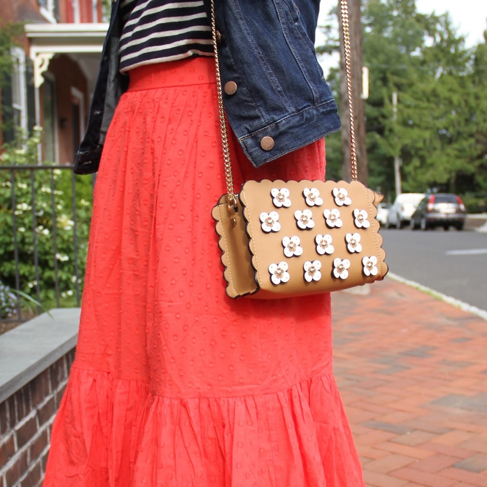 ZARA floral appliqué bag